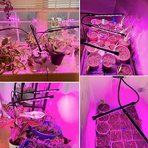 Image of Grow Lights for Indoor Plants, Garpsen Grow Light with Red Blue Full Spectrum, 2 Heads Clip 40 LEDs Plant Light for Indoor Plants, 3 Switch Modes & Auto ON /Off, 6 12 16H Timer, 5 Dimmable Levels