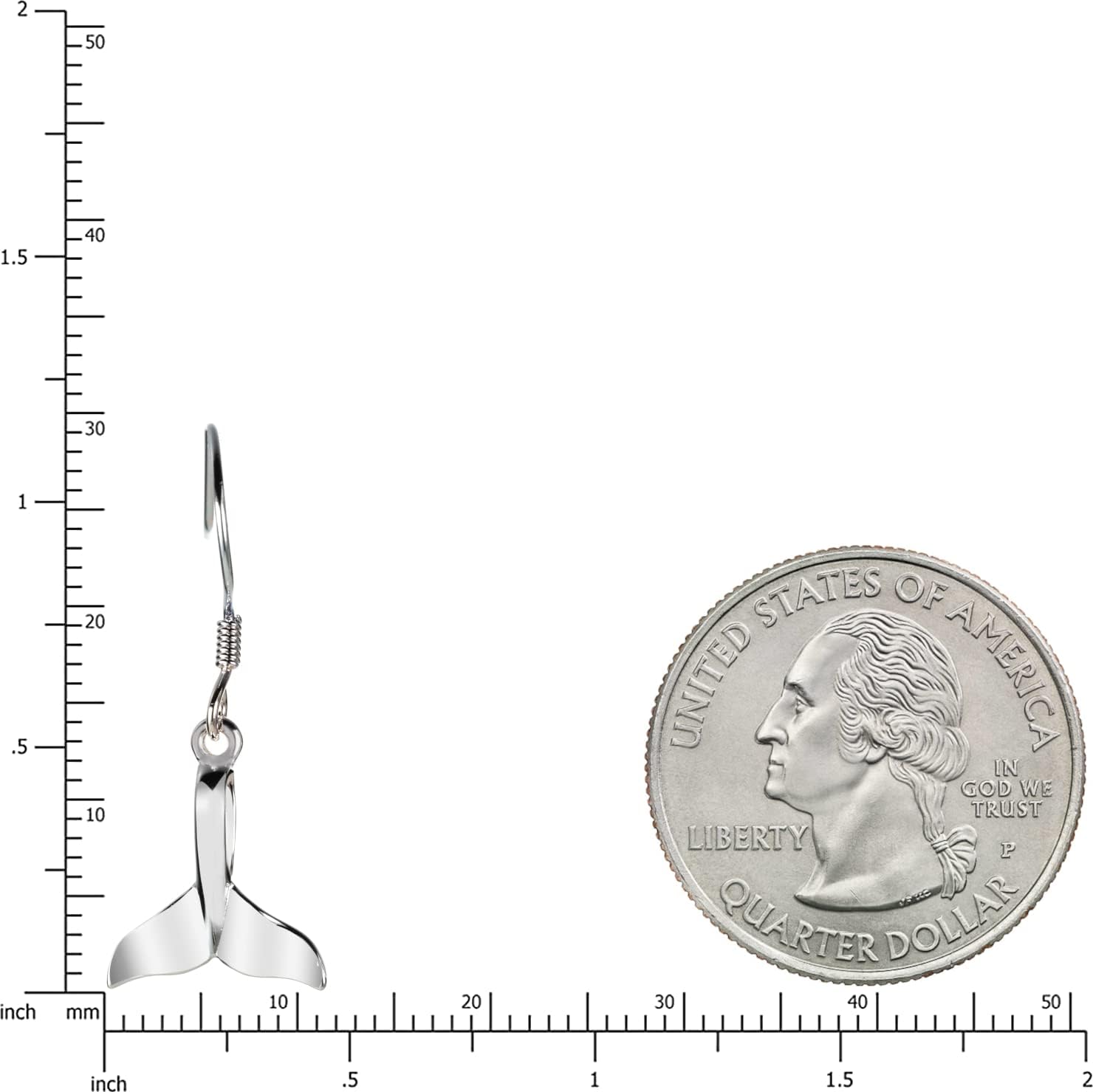 Sterling Silver Whale Tail Dangle Earrings, Nickle Free Hypoallergenic for Sensitive Skin, Aloha Hawaii Ocean Sealife Jewelry for Women, Gift Box Included - Image 3