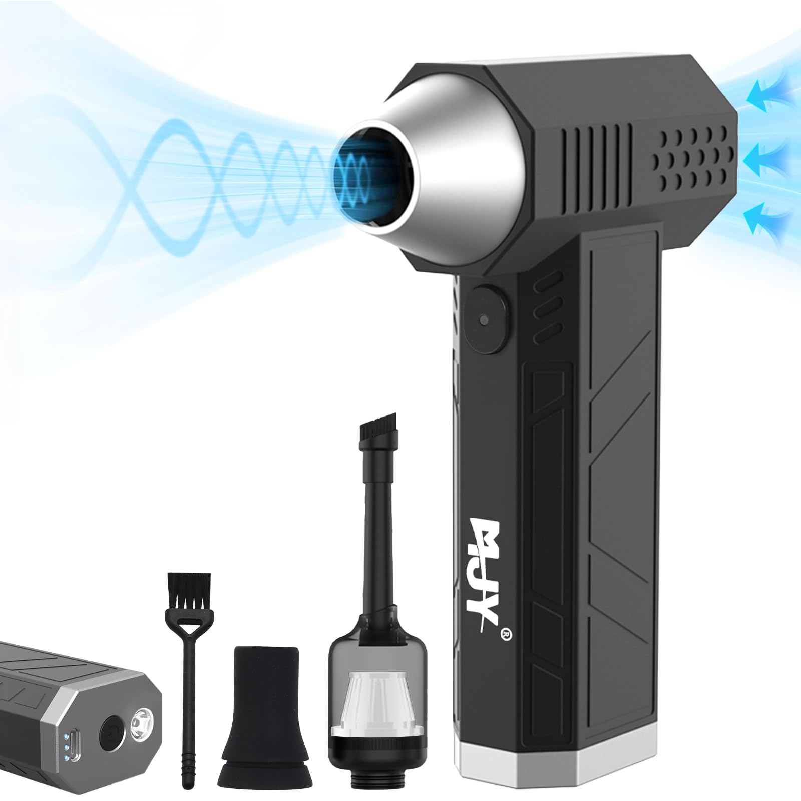 Aspirapolvere E Soffiatore 2 In 1 Senza Fili | 150.000 Giri/min, 15.000 Pa, Batteria 4000mAh | Per Auto, PC, Tastiere