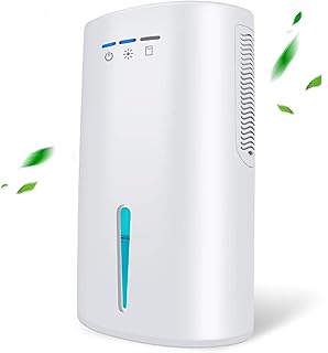Gocheer Déshumidificateur Electriques, 2000ml Mini Deshumidificateurs d'air Silencieux Absorbeur D'humidité Réservoir d'eau Portable pour la Maison, Salle de Bains, Chambre, Bureau, Placard