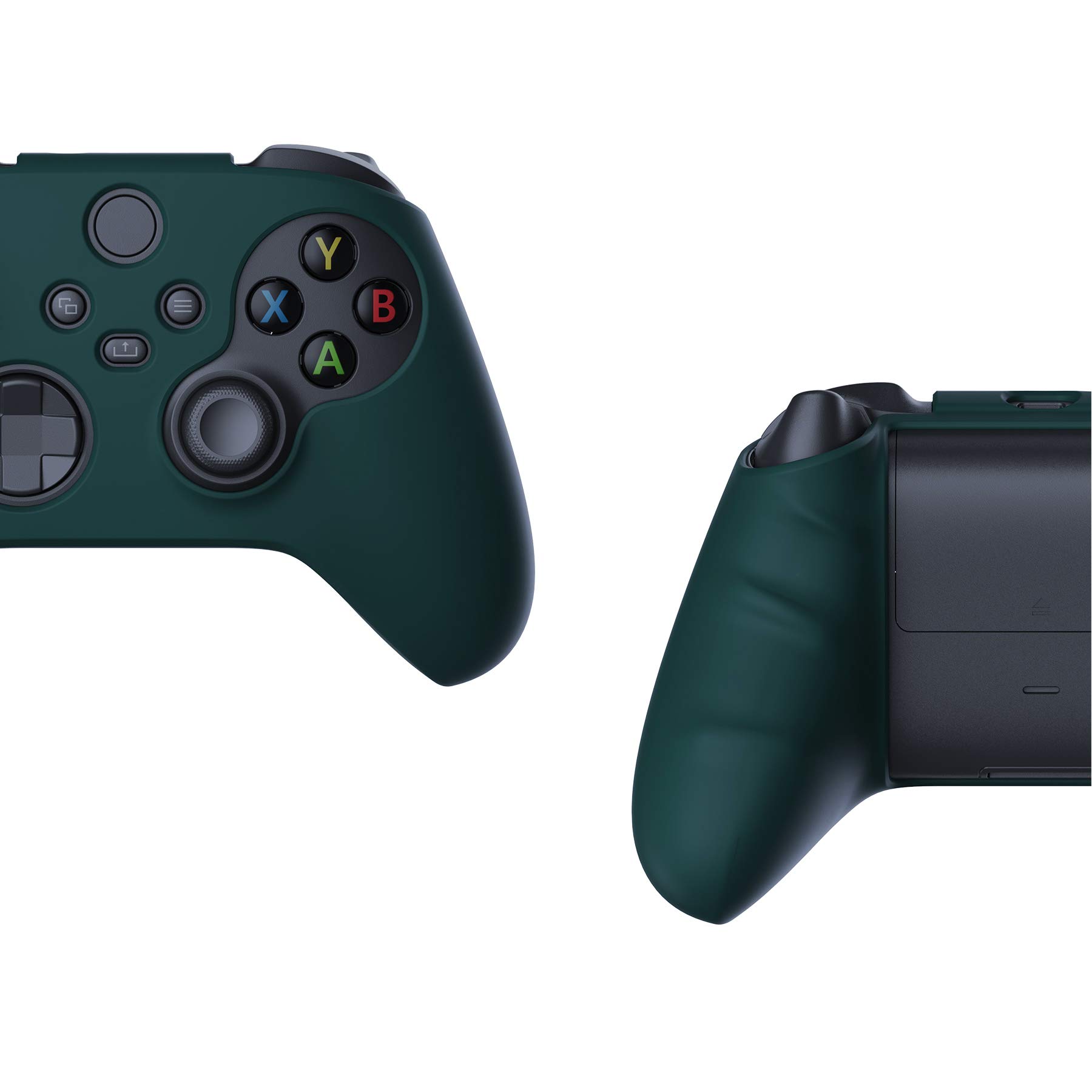 PlayVital Pure Series Funda de Silicona Antideslizante para Control Xbox Series X, Carcasa de Goma Protector Tacto Suave para Mando Xbox Series S con Negro Tapas de Joysticks - Oscuro Verde — view 9