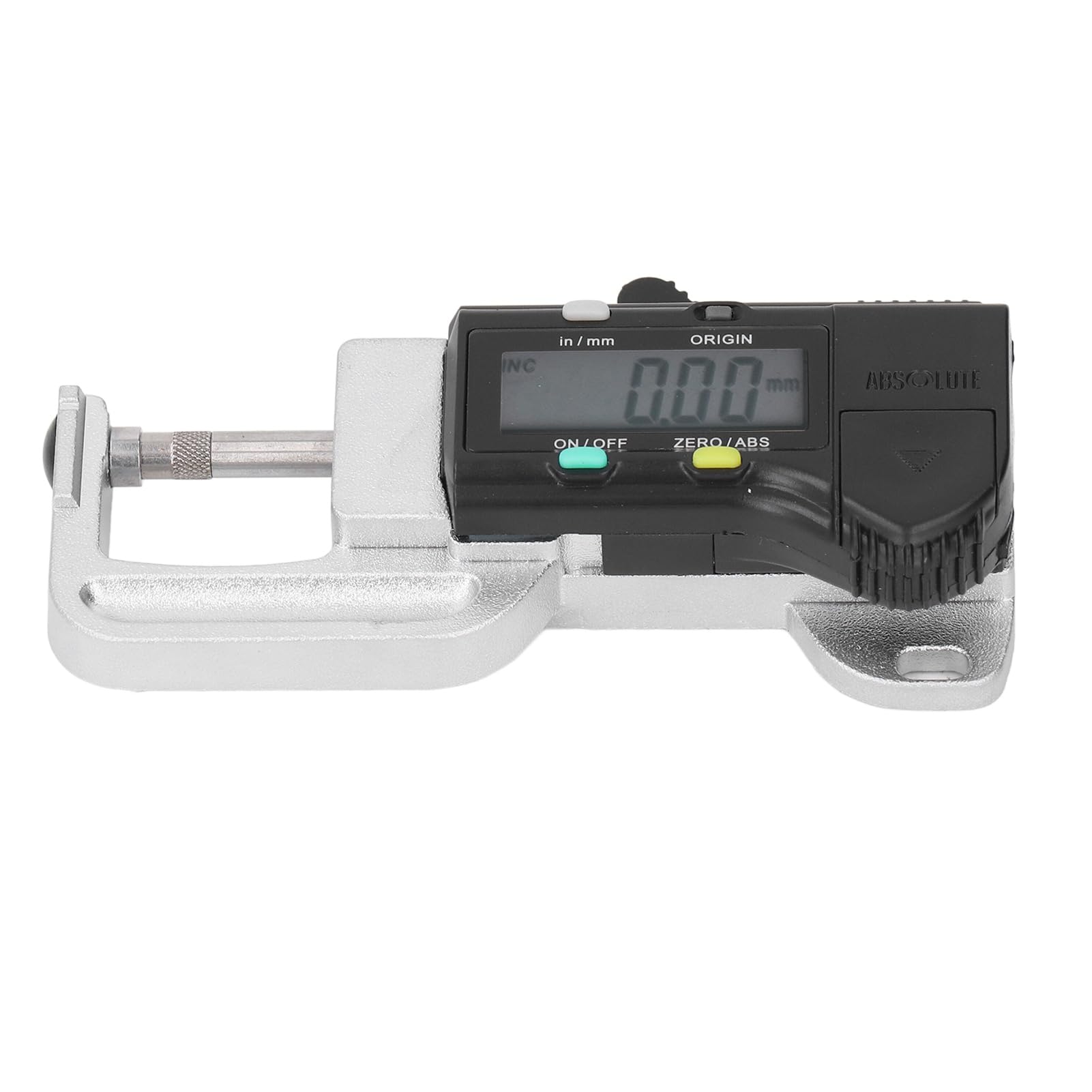Medidor de Espesor Digital ABS Herramienta de Medición de Espesor Horizontal Desmontable para Papel de Cuero 0-12,7 Mm 0,01 Mm, con Función de Apagado Automático