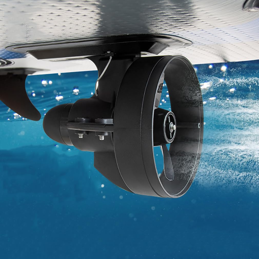 Propulsor de aleta, aleta motorizada eléctrica, motor sin escobillas de 288 W, velocidad por hora de 4 a 5 km, para kayak, barco de pesca, tabla de remo, paquete de propulsión subacuática (12 V)