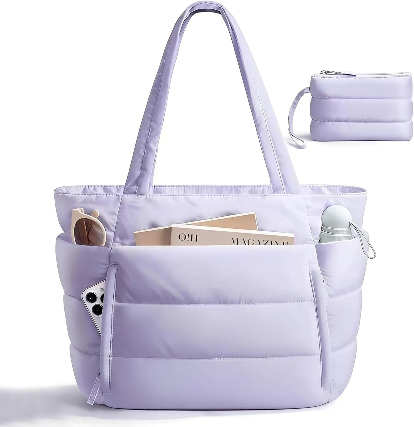 Tote Bag for Women Lightweight Tote Bag with Compartments Shoulder Bag Handbag for Travel, Work, Gym