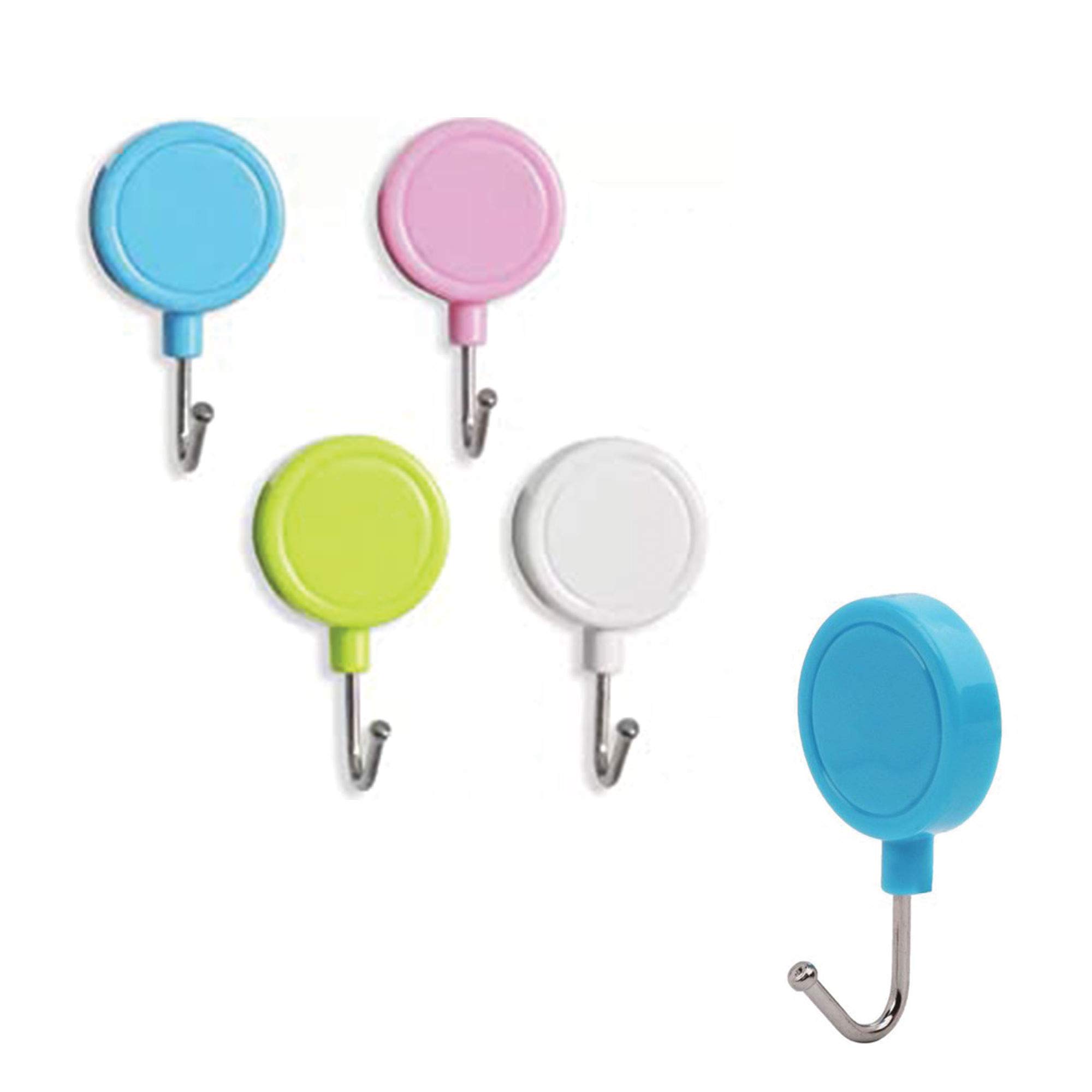 168 Plastic Material Multipurpose Magnetic Hooks for Hanging Products with Powerful Magnet � 4 Piece (Multicolor)