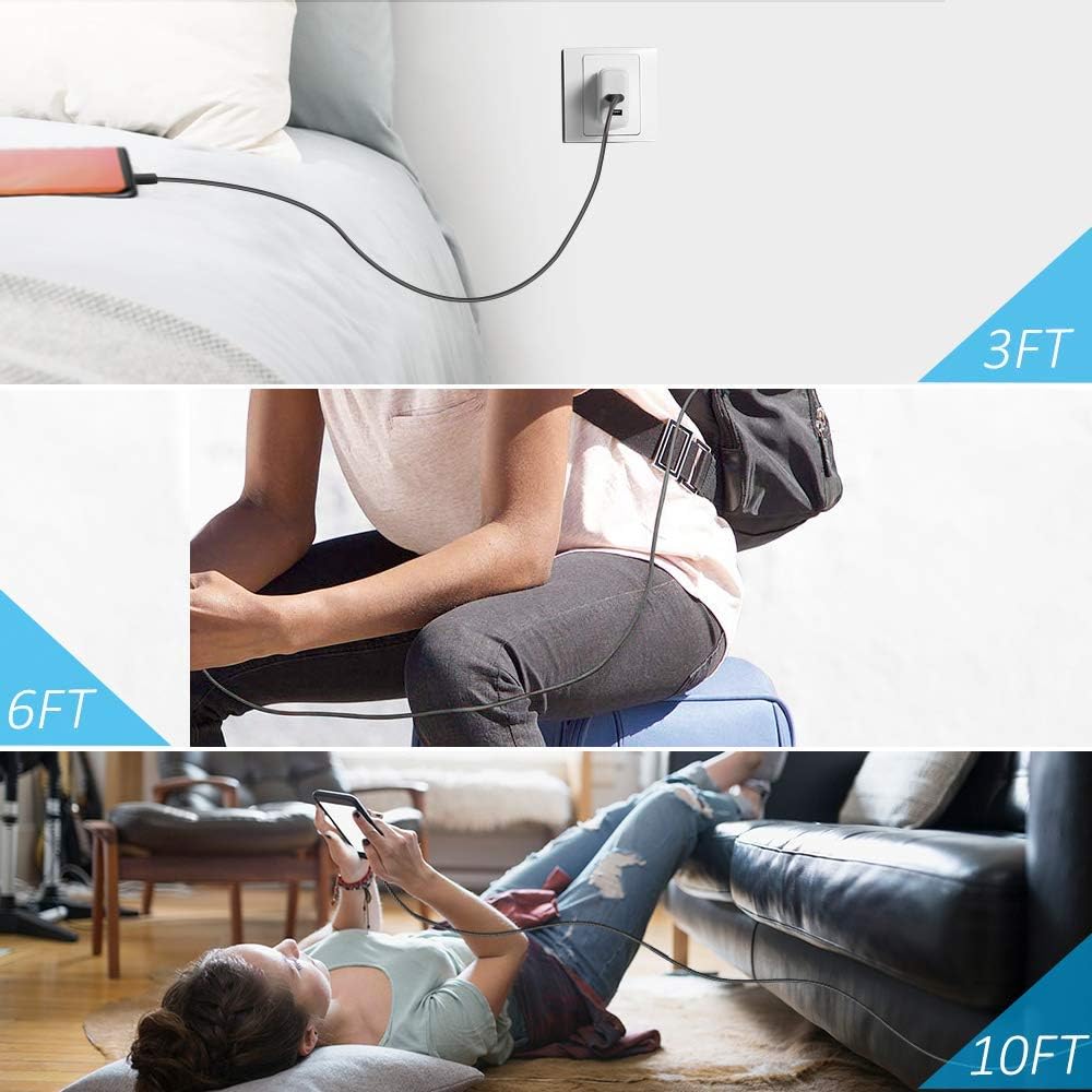 Super Sale 🛒 USB C Cable 6FT, 【5-Pack 3A】 Fast Charge Durable Nylon Braided USB A to USB C Charging Cable Compatible with Samsung Galaxy S20/ S20 Plus/S10/S9/Note 20 Ultra/Google Pixel, Black