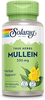 Solaray Mullein Leaf, Herbal Support for Healthy Respiratory and Bronchial Function, Vegan, 100 Vegcaps