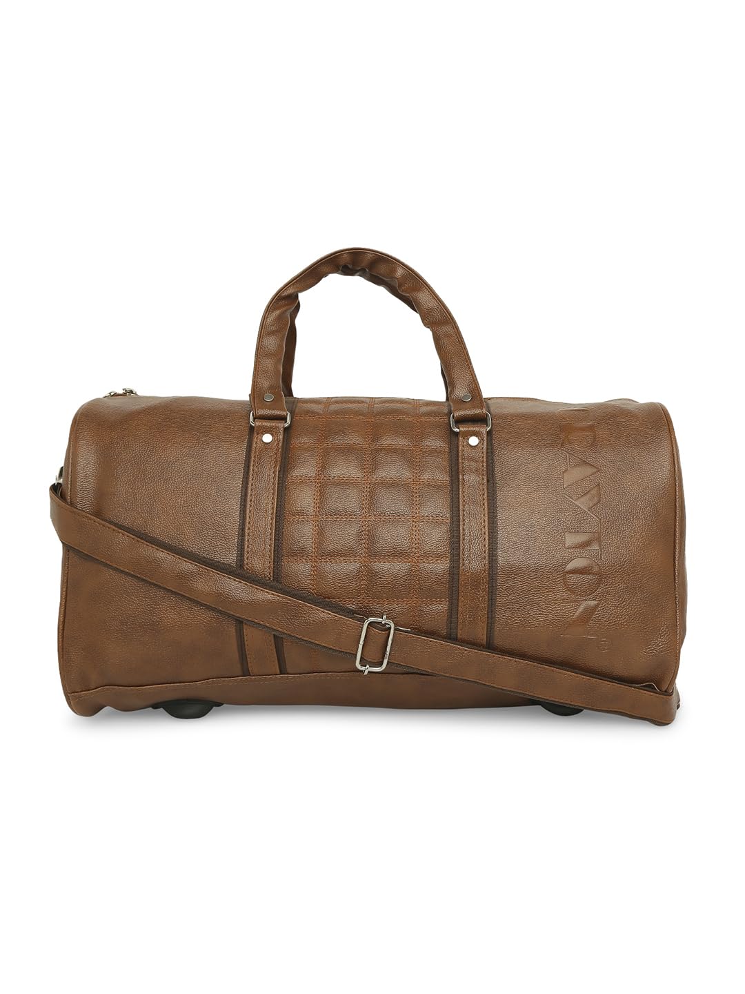 Crayton PU Leather Duffel Bag for Men & Women | Wheeled Travel Gym Bag with Adjustable Strap | Large 49x25x25 cm, Water-Resistant - Tan-image-17