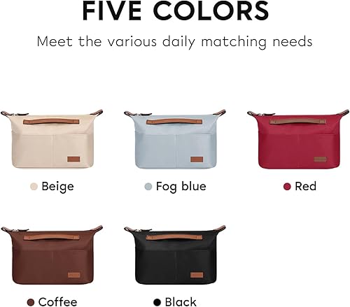 Miniatura 9 de Longchamp Neverful - Organizador de bolso con cremallera (28, azul claro) organizador de bolsas medianas, múltiples bolsillos con posición de taza y