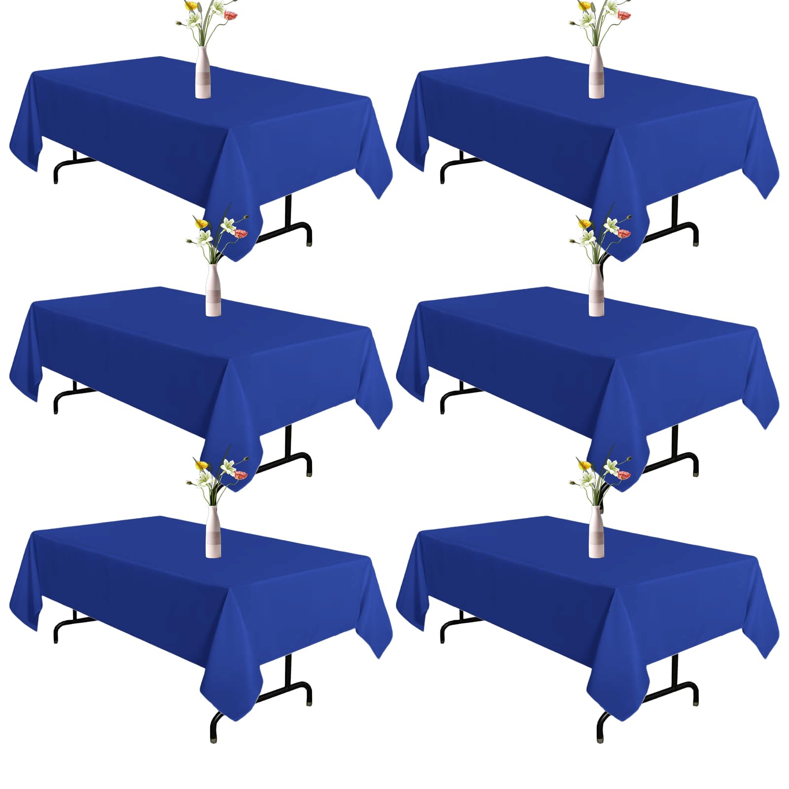 Vnituasr 6 Packungen Blau Rechteckige Tischdecke, 153 x 260 cm Polyester Tischdecke