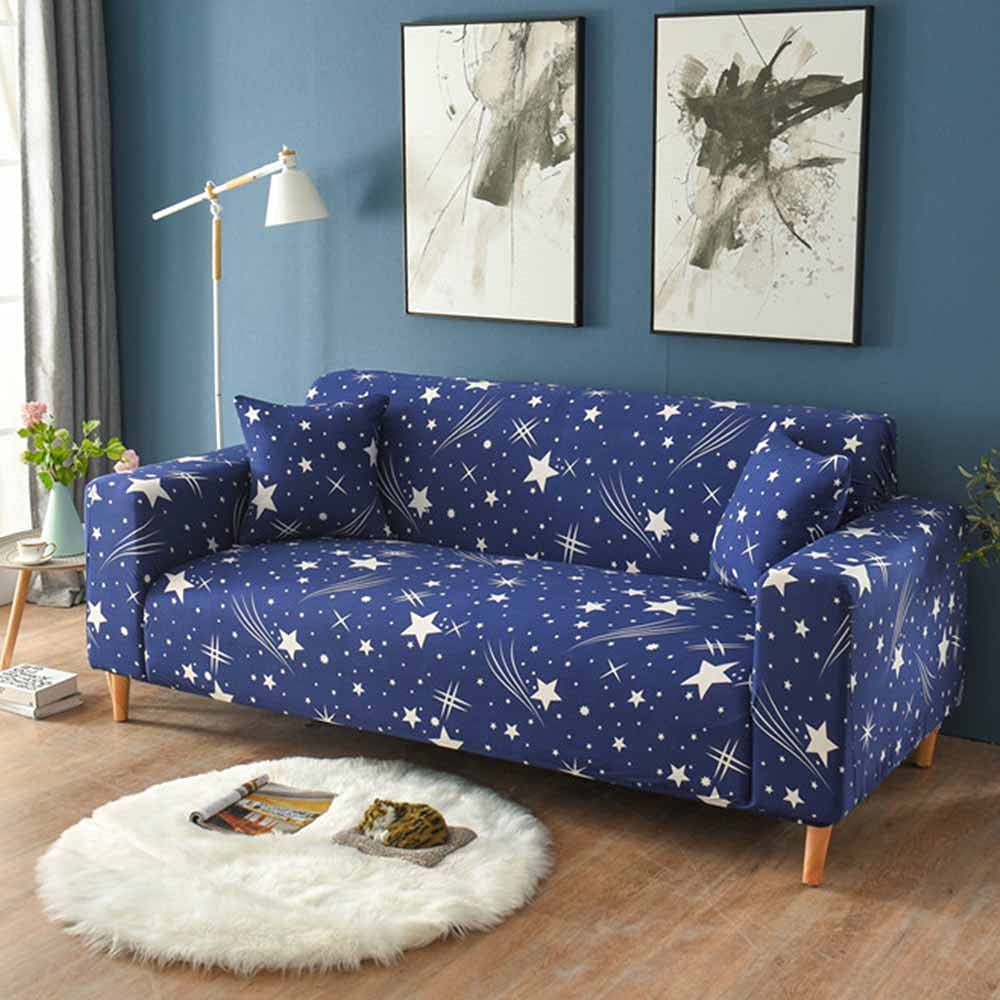 Fansu Meteor Sofa Cover Slipcover Stretch Furniture Cover Starry Sky Printed Universal Settee Couch Cover Home Decor, Non Slip Soft Removable Washable Pet Protector (,2 Seater(145-185Cm))