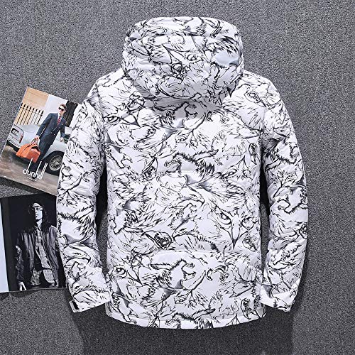 AKT Jaqueta masculina de inverno quente jaqueta de esqui jaqueta de neve com capuz camuflagem casaco