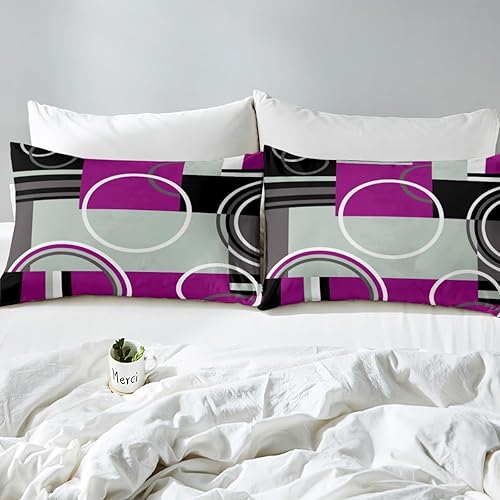 Vista 47 de Juego de sábanas modernas de tamaño Queen, color amarillo, gris y negro, juego de sábanas geométricas a rayas para niños, niñas, niños y Multi 039