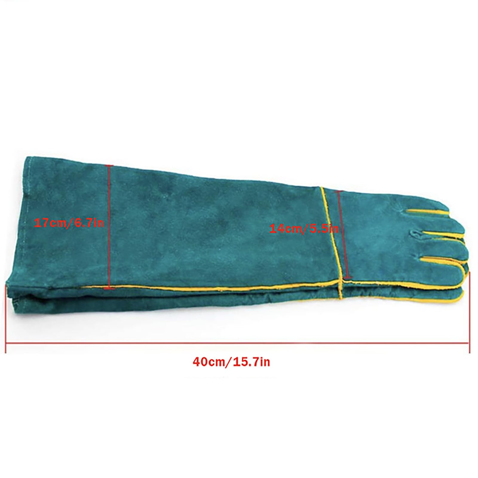 Anti-Morsure Gants de Manutention pour Animal, 40CM Gants de Travail en Cuir Polyvalents pour Le soudage, Le Jardinage ou la Manipulation de Chiens/Chats/Oiseaux/Lézards/Faucons/Reptiles