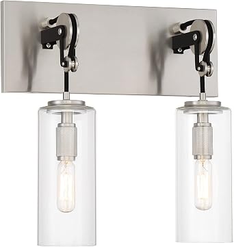 Minka Lavery Pullman Junction 12 3/4" H Brushed Nickel 2-Light Wall Sconce