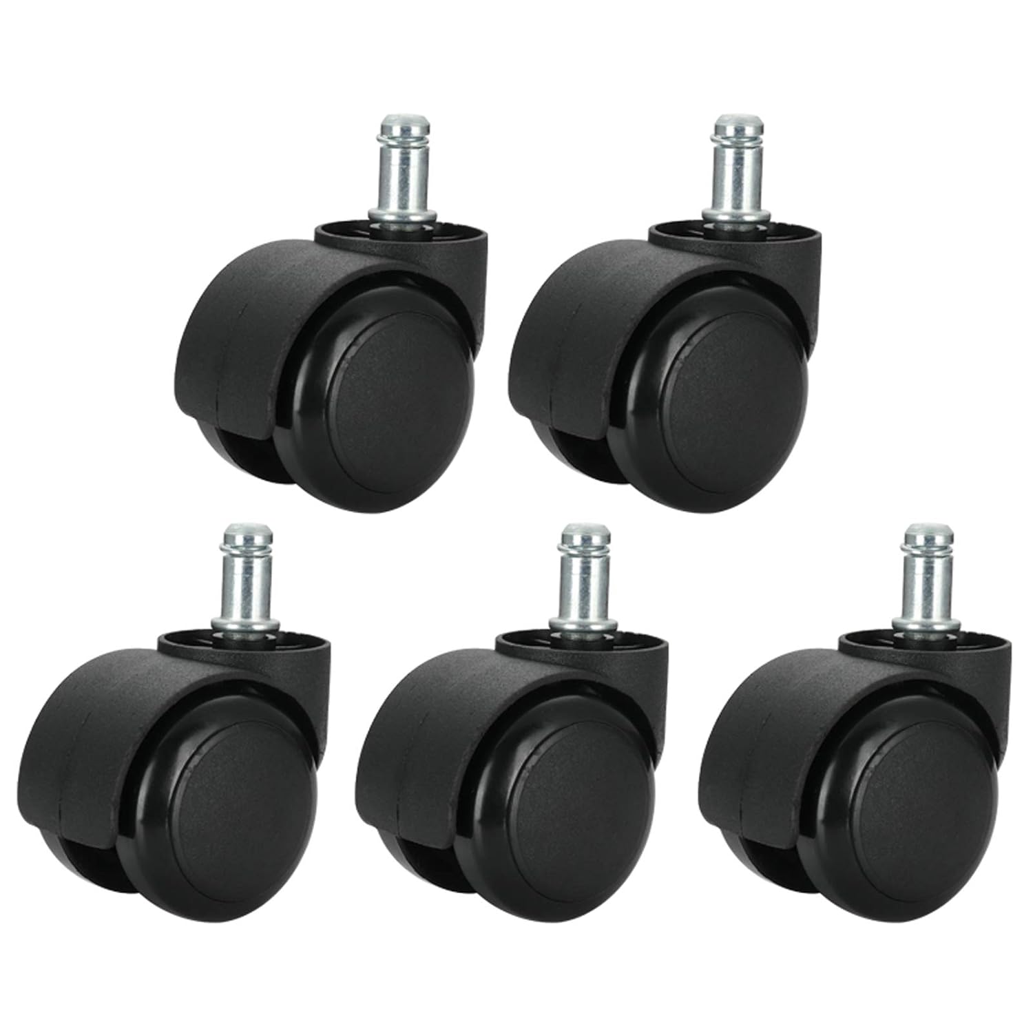 Castor Wheels,5 Pack Office Chair Casters Wheels,Universal Replacement Swivel Chair Wheels,Desk Chair Casters,Furniture Castors,2inch Plastic Wheel,Computer Chair Casters,for Hardwood Floors(whitePlun