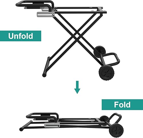 Miniatura 2 de EasiBBQ Carro y cubierta de parrilla portátil, bandejas de goteo de aluminio para parrilla Blackstone de 17 pulgadas y 22 pulgadas, parrilla