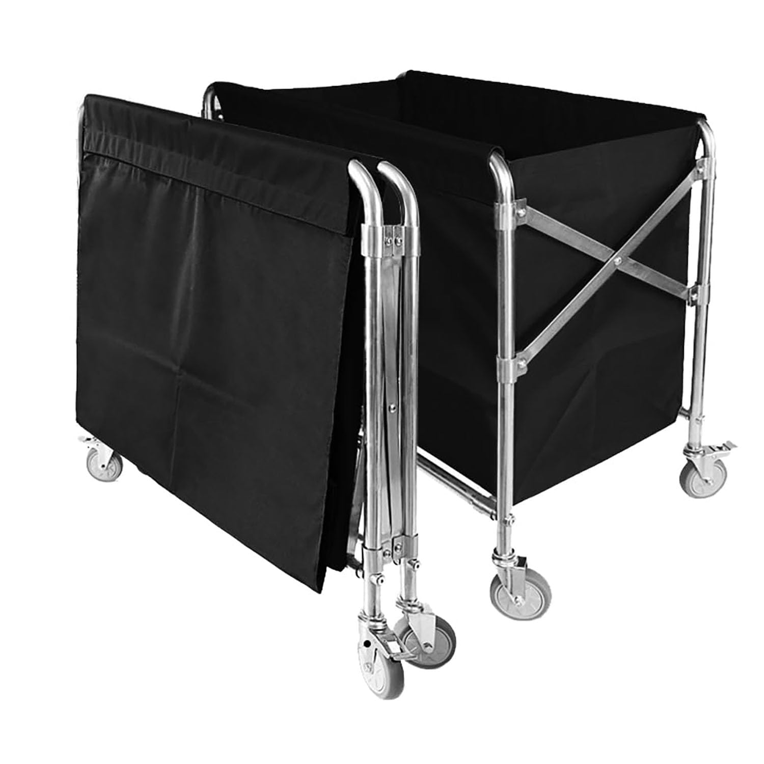 Collapsible Laundry Cart Commercial Folding Laundry Cart with Wheels 12 Bushel (400L