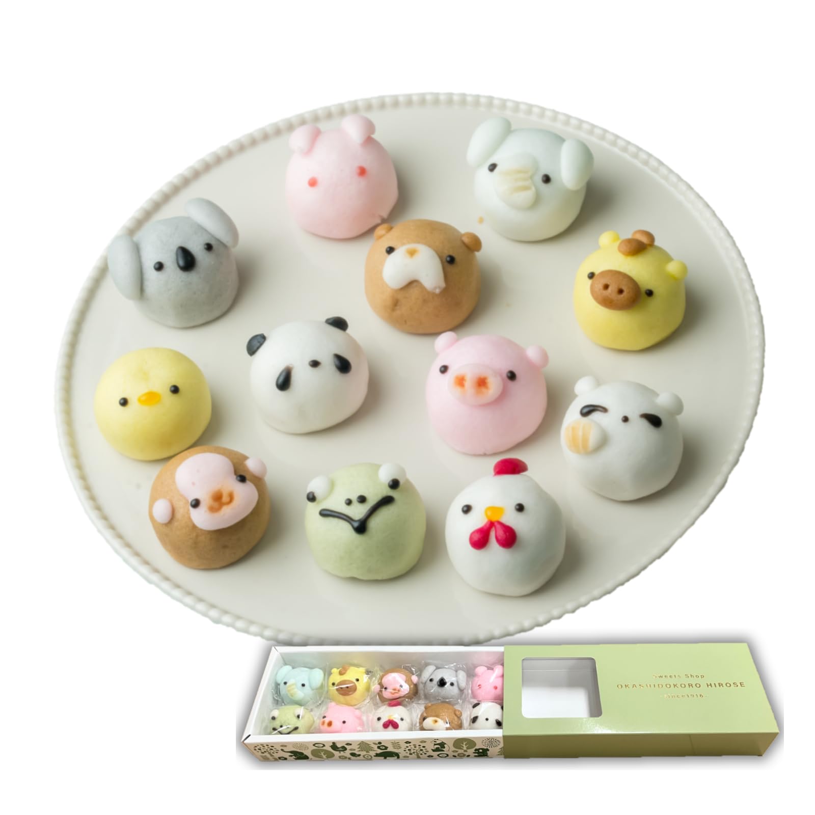Amazon.co.jp: お菓子処ひろせ どうぶつまんじゅう 10個入り 和菓子