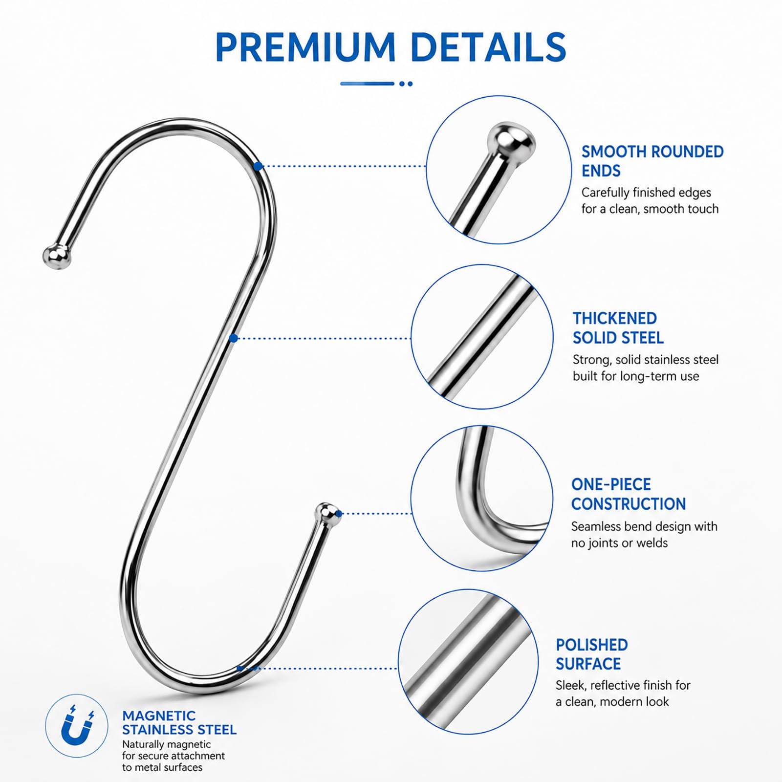 JMIATRY 100 Piezas Ganchos en S 9cm, Ganchos para Colgar, Ganchos para cocina, salón, baño, jardín, armario