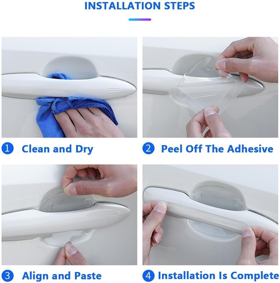 Pellicola Protettiva Maniglia Auto Per Renault - 8 Pezzi Anti Graffio, Impermeabile, Adesivo - Foto 2