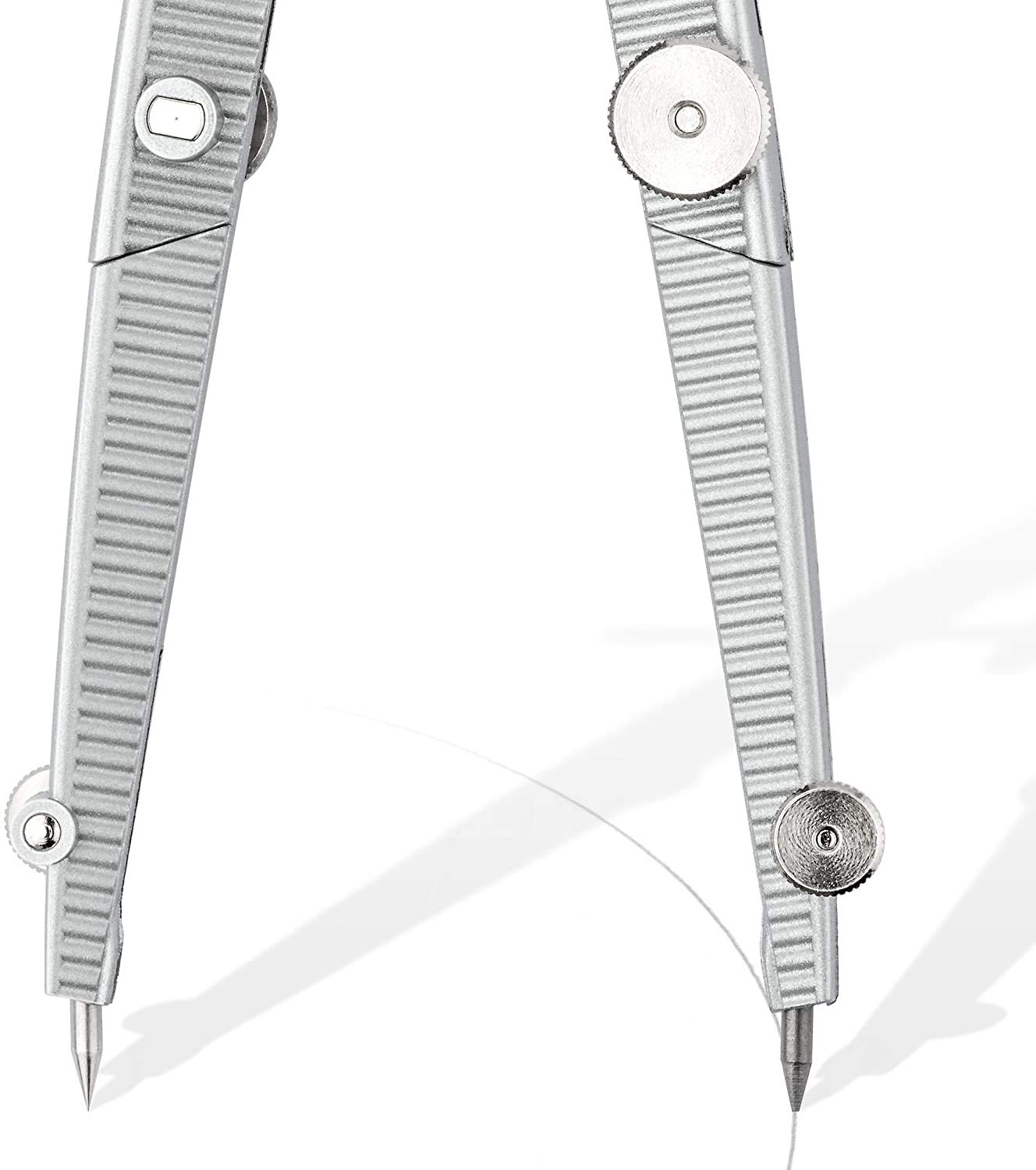 Compás Escolar de Precisión Staedtler 550 (Reemplazo)+ Conjunto con: Escuadra, Cartabón, Regla y Semicírculo, Color Verde (02)