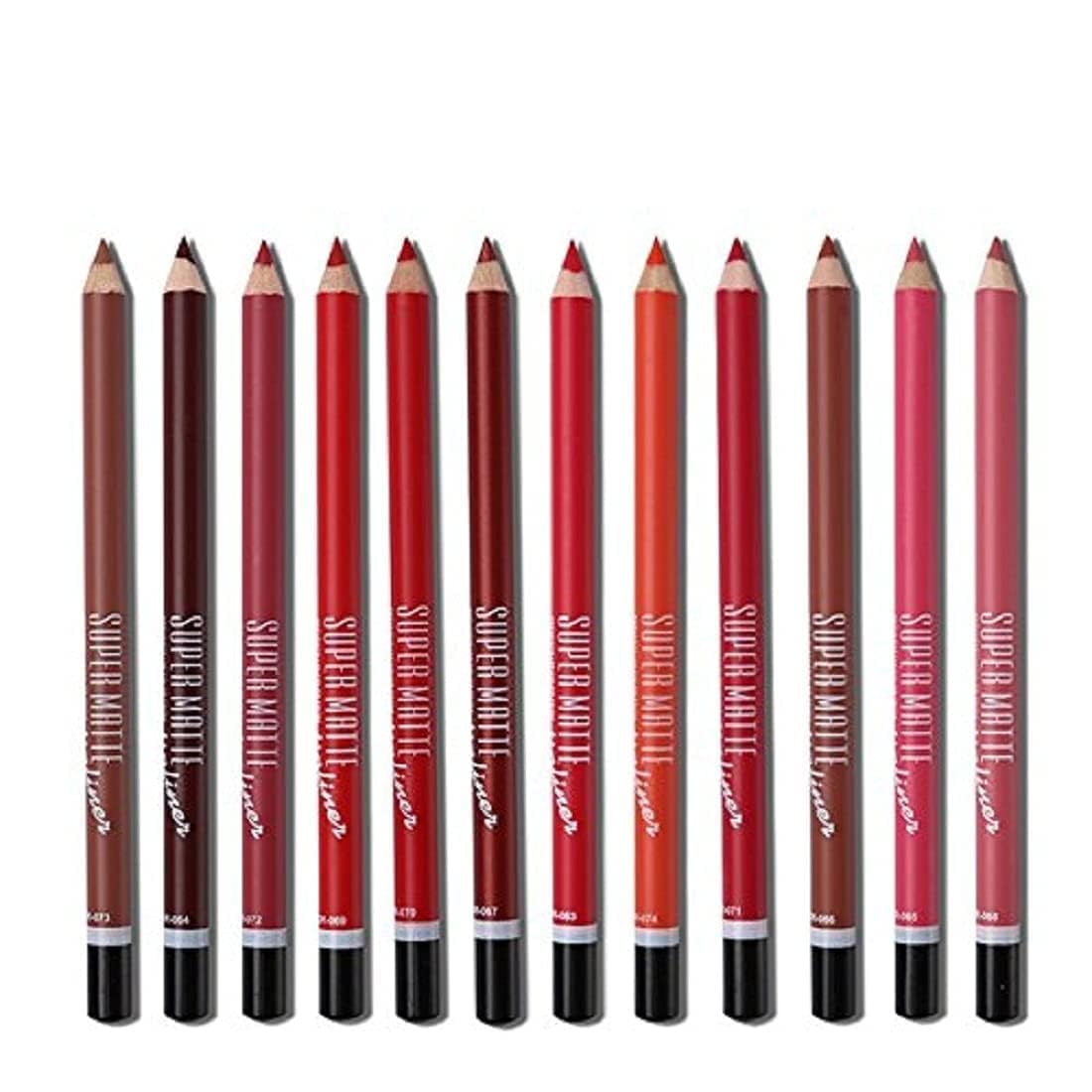 Waterproof Professional Matte Super Matte Lip Liner Pencil - Set of 12 - Image 2 thumbnail