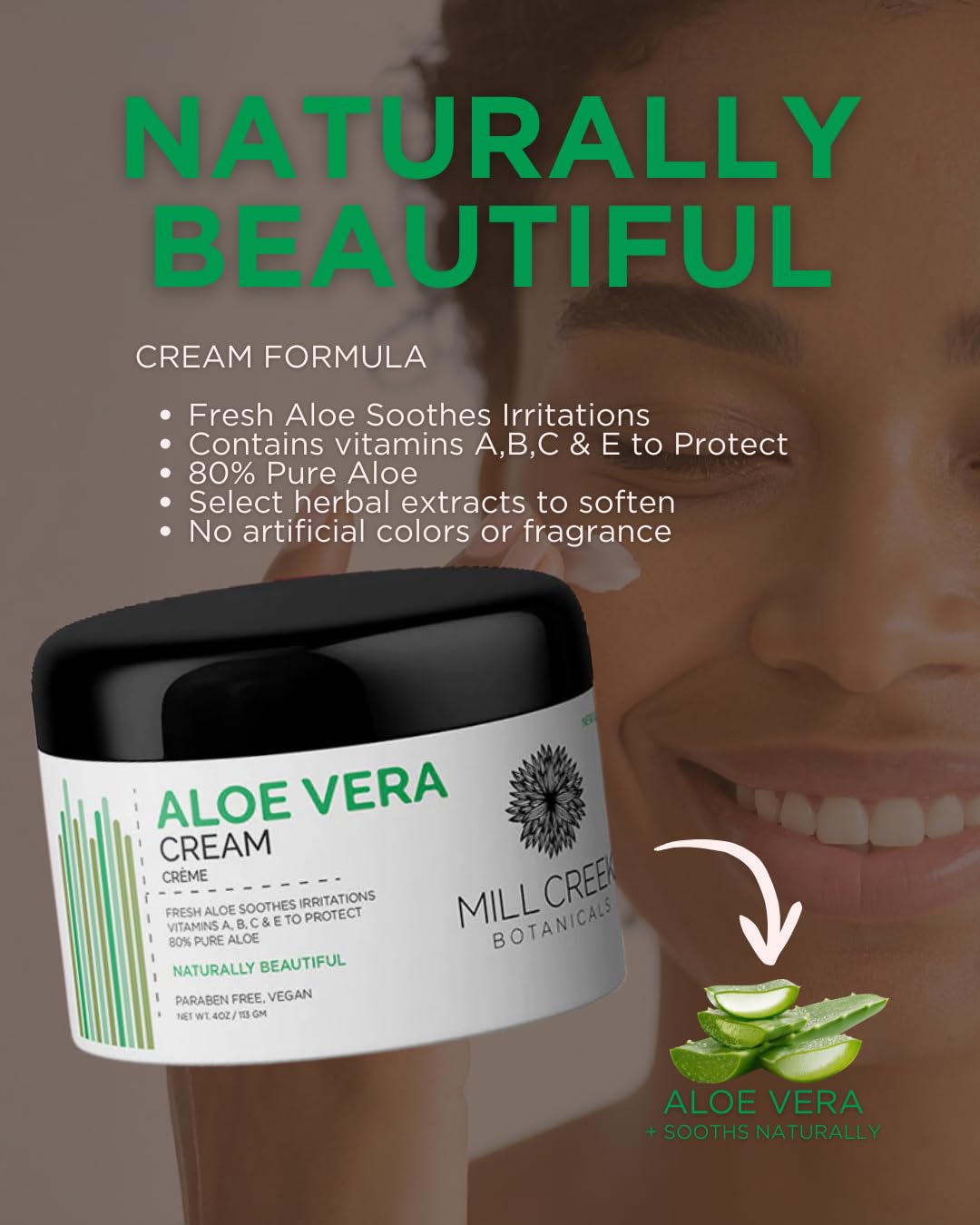 Amazon.com: Mill Creek Aloe Vera Cream - 4 oz : Beauty & Personal Care