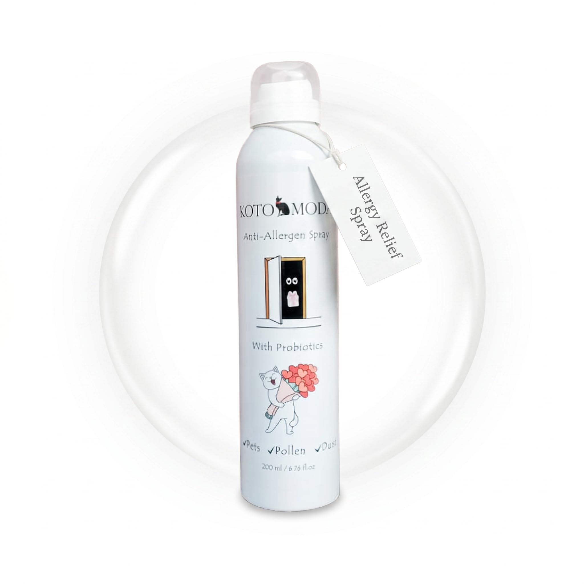 Spray Probiótico Antialérgico para Dueños de Gatos 200 ml — Neutraliza el Alérgeno Fel d 1 en Alfombras, Sofás y Ropa de Cama — Seguro para Gatos, Perros y Niños — Fórmula Biotecnológica