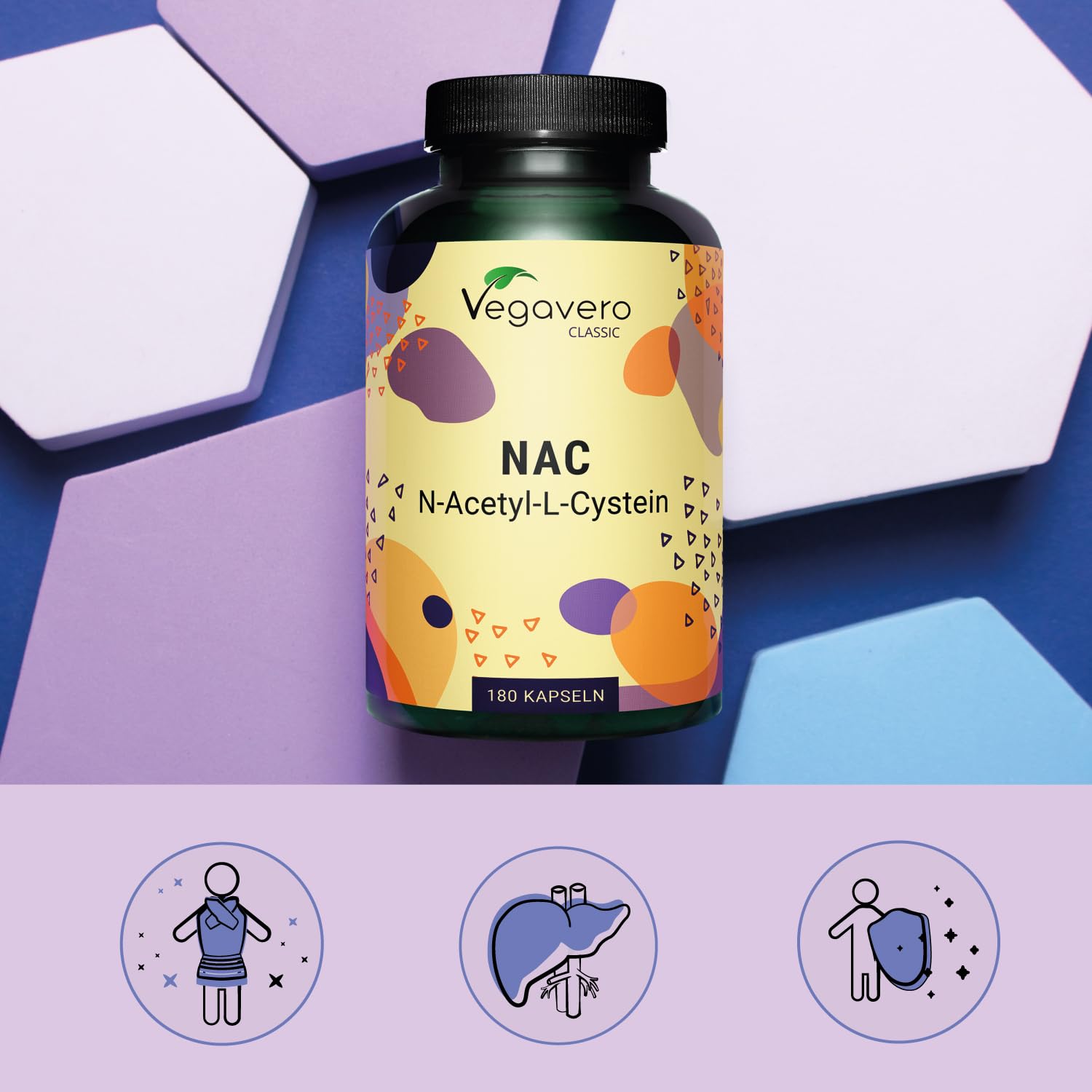 NAC N-Acetil-Cisteina 600 mg | 180 capsule (6 Mesi) | Alto Dosaggio | 100% NATURALE da Mais | Precursore del Glutatione | SENZA ADDITIVI | Integratore N-Acetyl L-Cysteine | Vegan | Vegavero