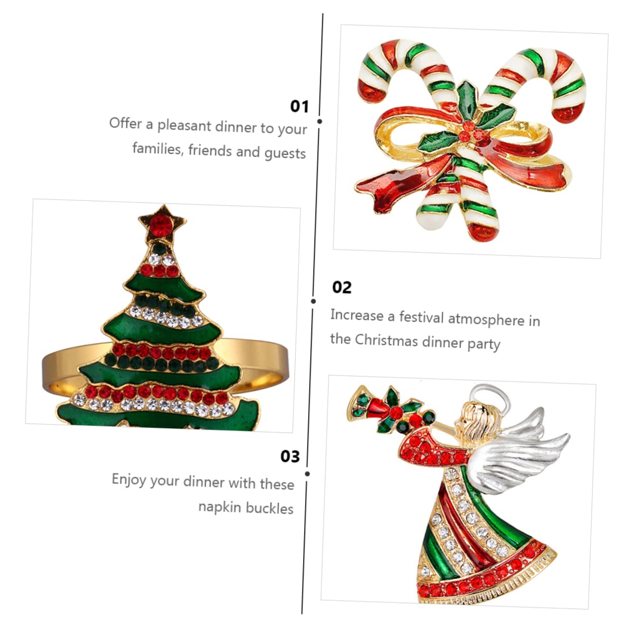 Alipis 12stücke Teiliges Weihnachtsset Legierung Dekorative Serviettenringe Für Festliche Tischgestaltung Rot Und Grün Für Hochzeiten Partys Und Festliche Anlässe