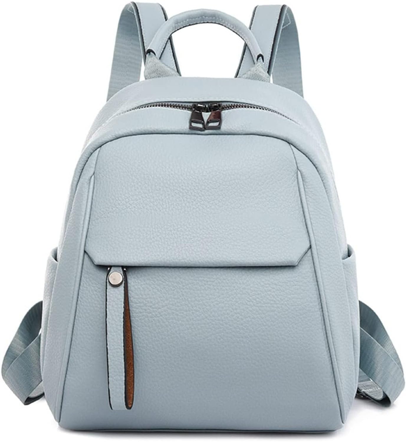 AIEIJJH Women Small Leather Backpack Purse Pu Casual School Bag Book Rucksack for Teenage Girls Daypack Travel Handbag, Light Blue,small