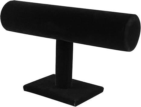 Super Z Outlet Black Velvet T-Bar Jewelry Display Stand Bracelet & Necklace Holder for Home Organization