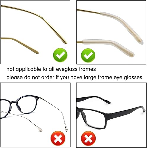Miniatura 5 de Puntas de patillas para anteojos antideslizantes, piezas de agarre para las orejas, manga de tubo, cómodos lentes de repuesto para lentes de metal