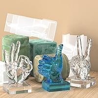 Vista 5 de Molde de silicona en forma de mano, molde de vela de gestos creativos, molde de fundición de resina 3D para hacer velas y hornear, hacer jabón