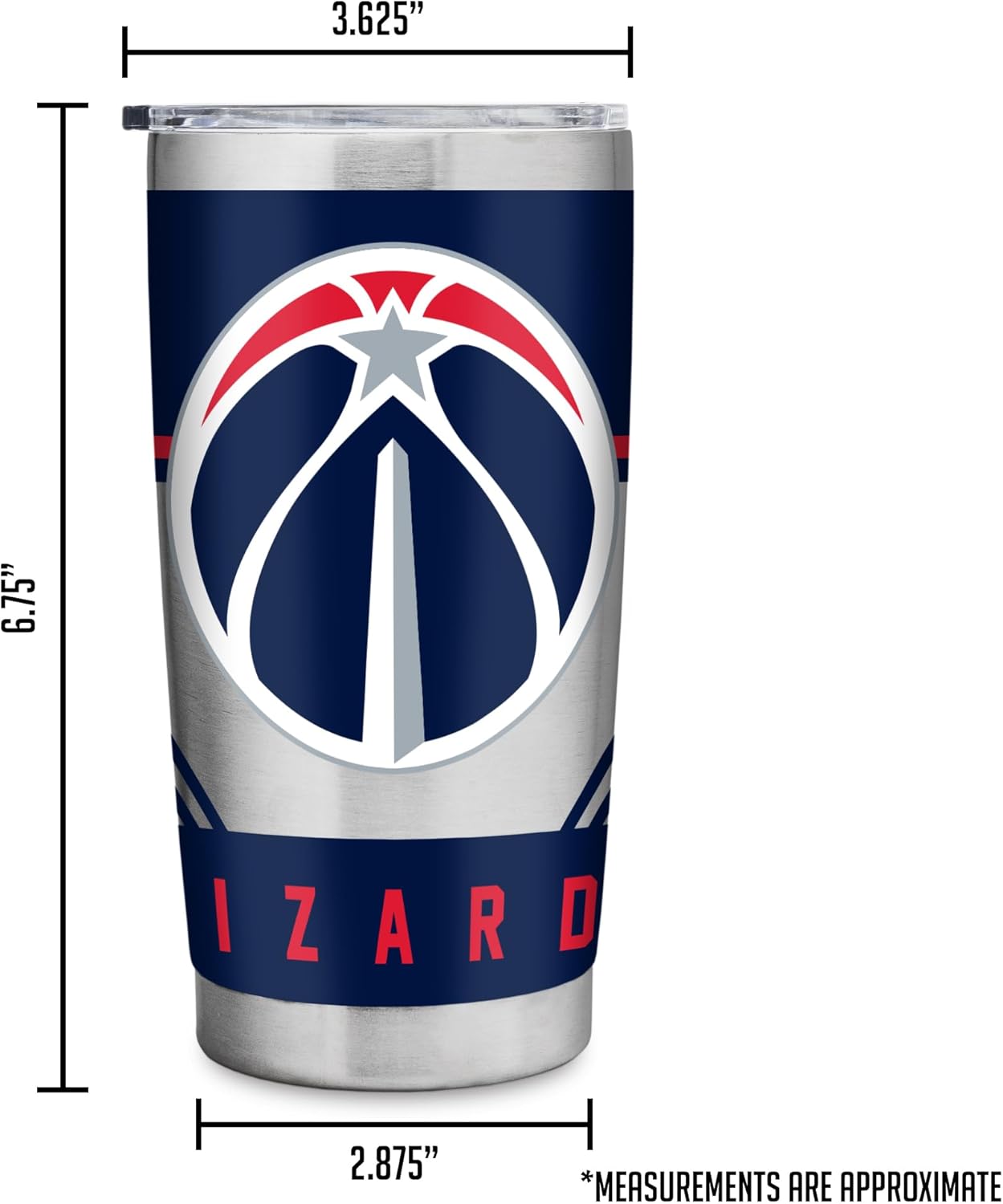 Rico Industries NCAA Central Connecticut Blue Devils Standard 20oz Stainless Steel Tumbler with Lid - Great For Coffee, Tea, Water or Cocktails