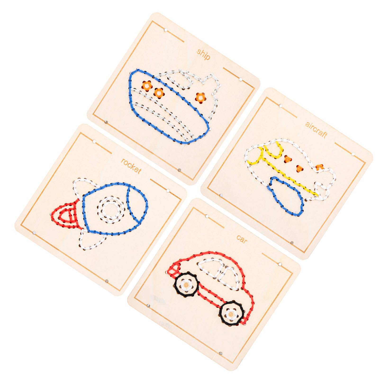 Jazuaiao Boys Transportation Money Educational Wood Lacing Toy Embroidery Lacing Board Sensory Toy For Kids Toddler Preschooler Girl Birthday Present