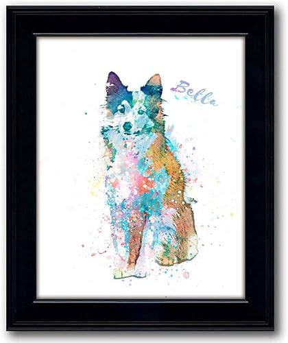 Vista 89 de Regalo personalizado para perros y amantes de los perros. Estilo acuarela. (lienzo enmarcado de 20 x 25 pulgadas, Golden Retriever)