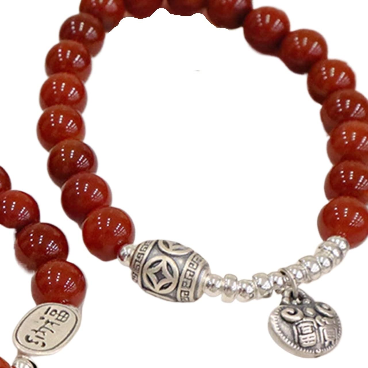 Nzpost Women's Ruyi Lock Crystal Bracelet,Agate Bracelet,Sterling Silver Pendant Lucky Charm Bracelet Reiki Cryst