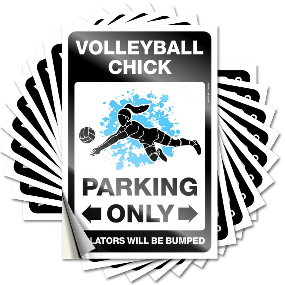 Boys Room Decor Teenager Garage Funny Sticker | Volleyball Chick Parking Only Metal for Alcohol Decor(8X12CM)