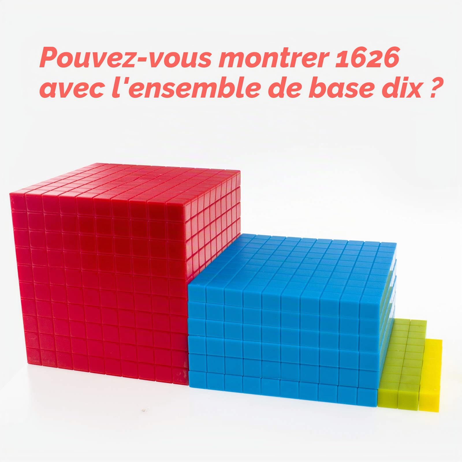 Doloowee Cadre de Valeur de Position avec Blocs de Base,Kit d’Introduction à la Base 10, Apprendre Les Unités, Les Dizaines et Les Centaines, Âges 5 6 7+
