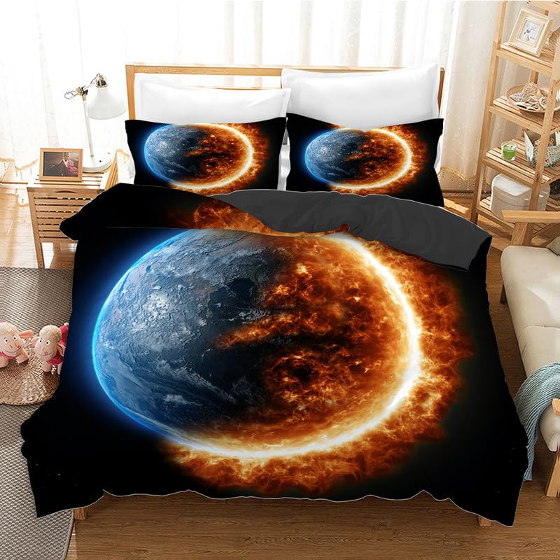 Housse de Couette 220x240 en Microfibre 110g/㎡ Douce et Facile à Entretenir
