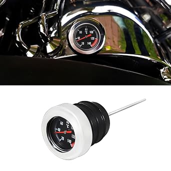 Motorcycle Oil Temperature Dipstick for Harley Softail Twin Cam 2000-2017 Fat Boy Chrome