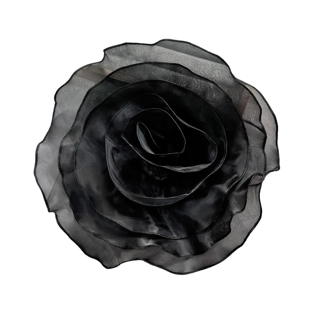 10inch Extra Large Flower Brooch Pin for Women Fashion Dainty Organza Satin Fabric Big Camellia Brooches Lapel Pins Wedding Dance Party Dress Accessories Exaggerated Jewelry Gift