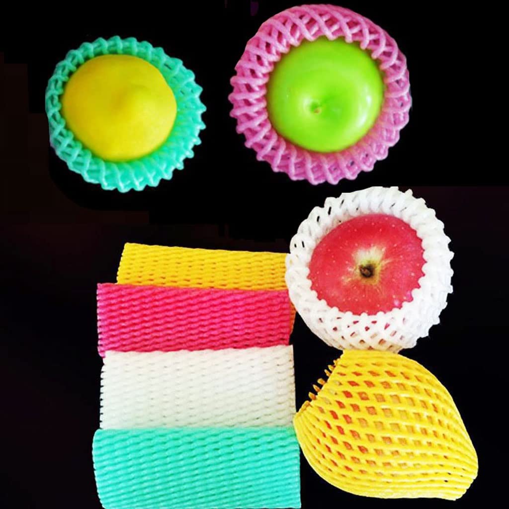 ApuaVireo&Co Set von Schaumstoffnetzbezügen, Beutel Stoßfest Schutz Transportverpackung Obst Gemüse Erdbeere Blumenkohl Pfirsich Apfel Mango Kiwi(5cmx40m)