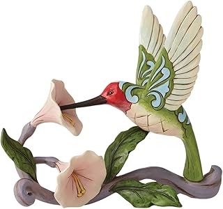 Jim Shore Heartwood Creek Hummingbird with Flower Figurine, 5.375 Inch, Multicolor