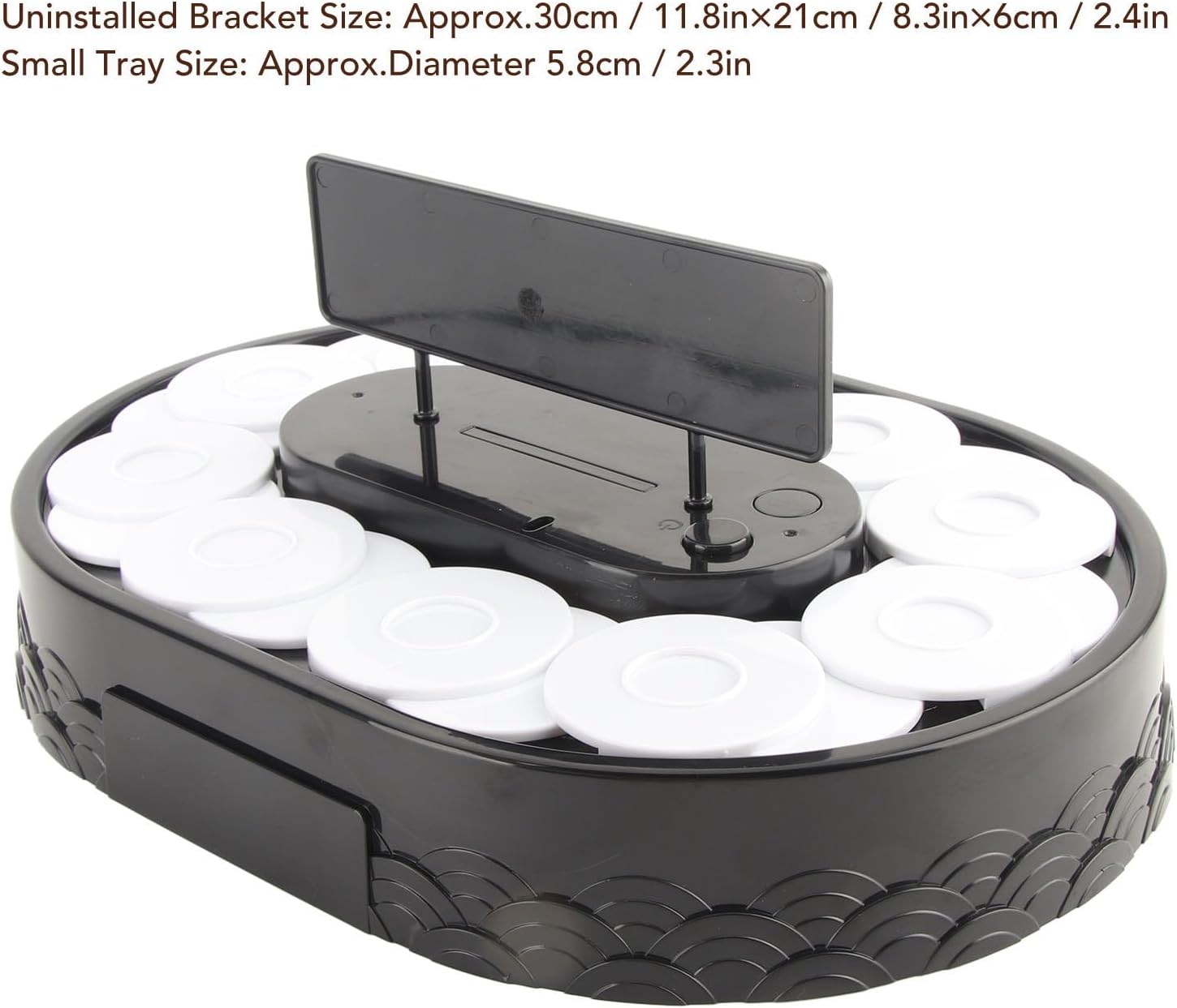 Swing Tray Turntable, Rotating Sushi Machine, Automatic Rotating Table Display Stand for Sushi Dessert Cupcake Macarons (Sushi Driver)
