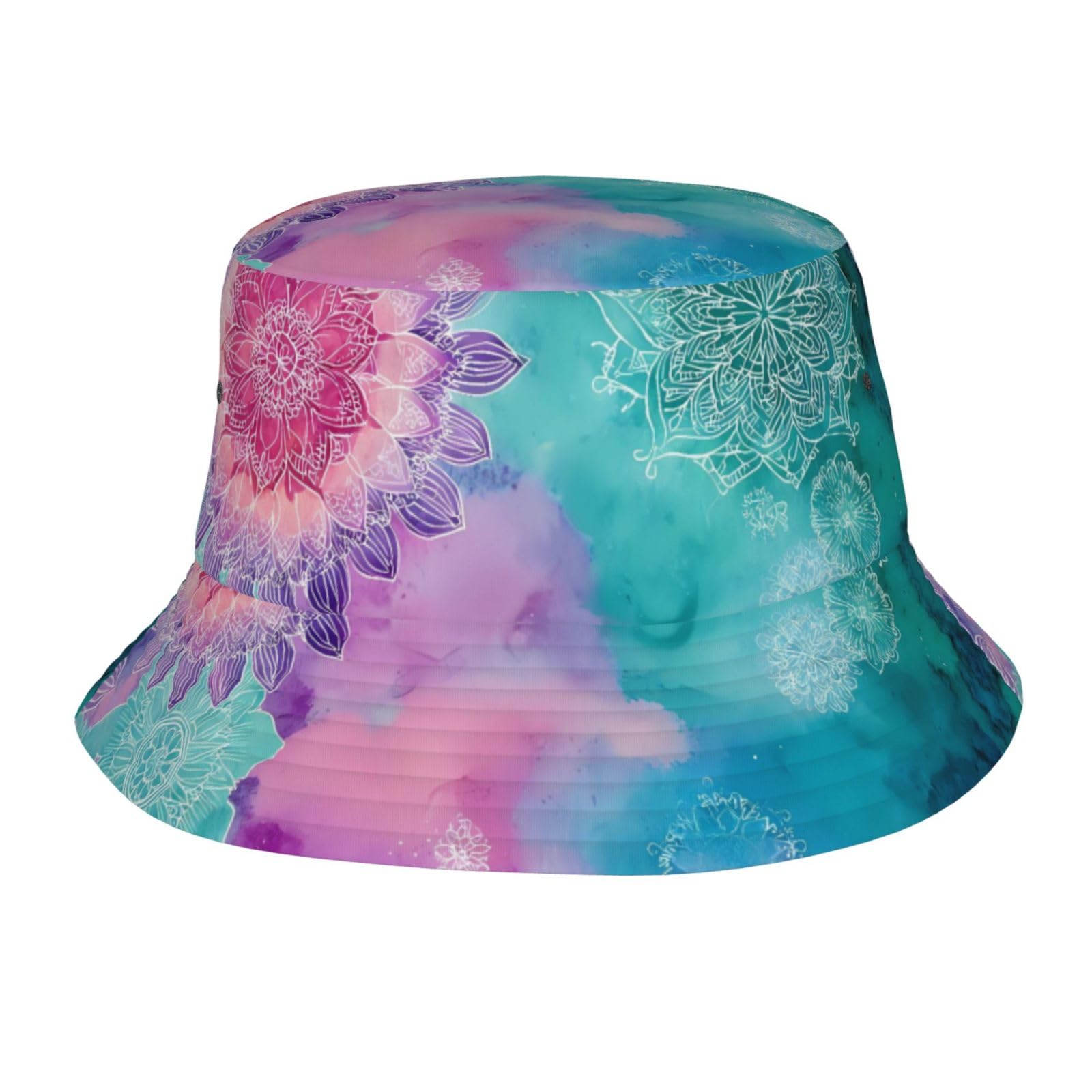 Bucket Hat for Women Men, Summer Print Hat Travel Packable Sun Cap Outdoor Hat for Women and Men