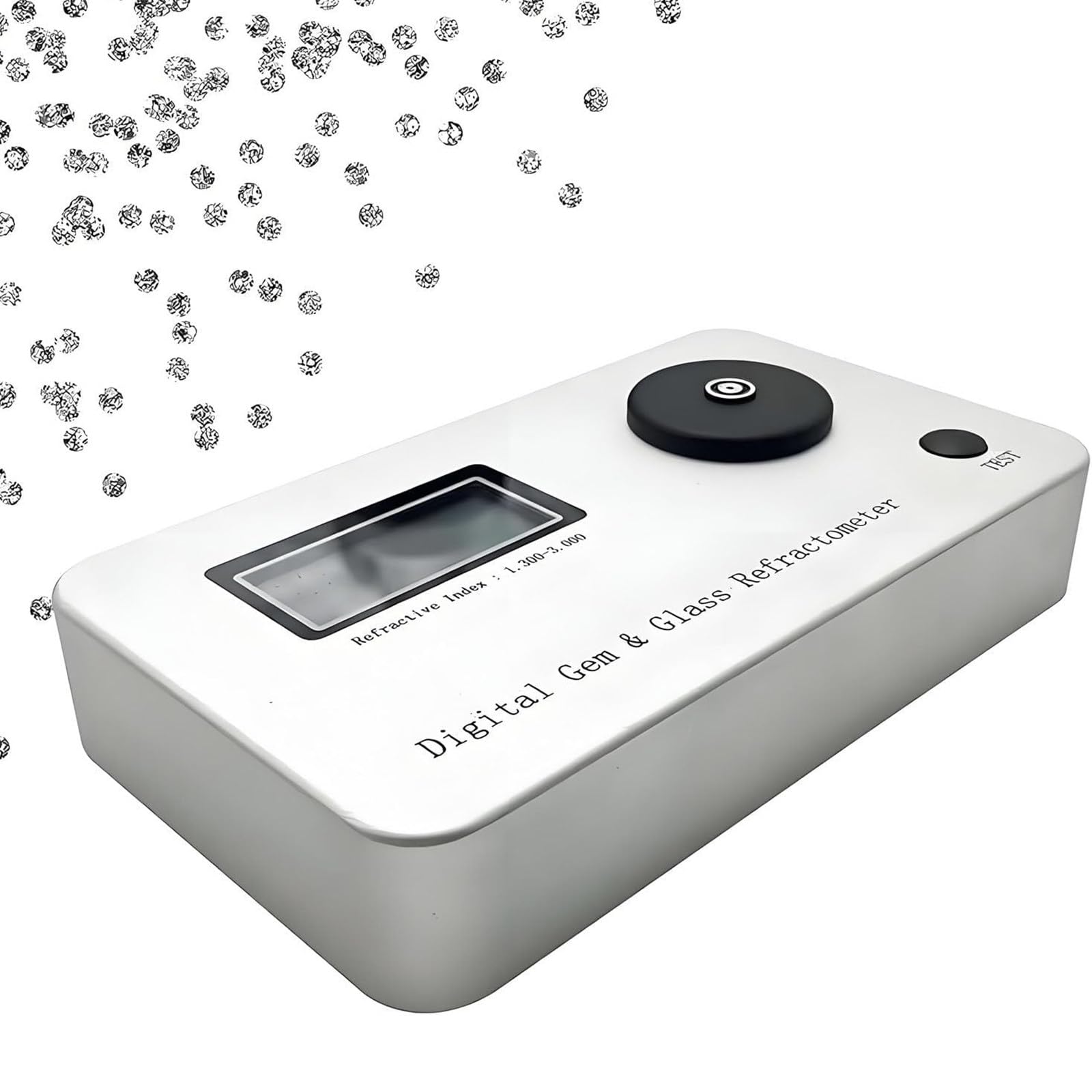 Refractómetro digital de piedras preciosas para pruebas de joyería, probador portátil de lectura rápida con pantalla LCD, error de medición ± 0.005 para una identificación precisa de gemas