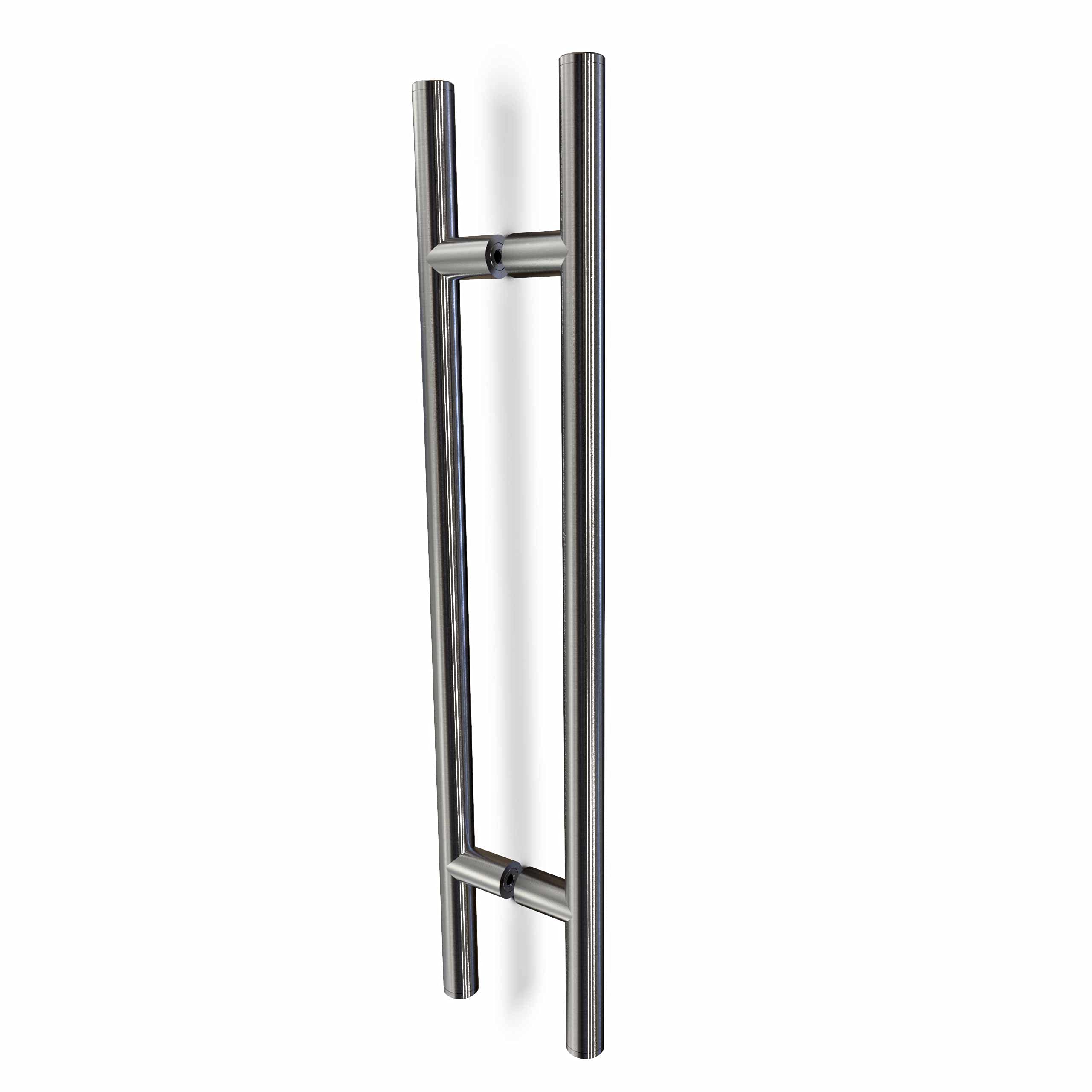 Oppali Brushed Stainless Steel 304 Entrance Door Pull Handle | Handle Diameter 25mm | Round T-Bar | 50cm Total Length